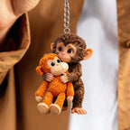 🐒 Monkey Hugging Monkey – Akrylnyckelring
