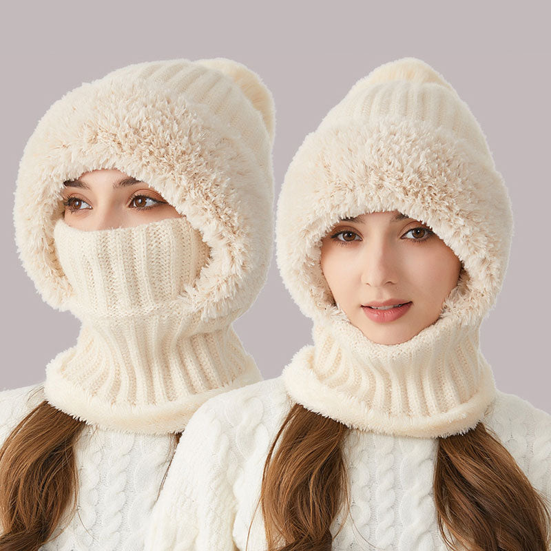 ❄️ 3-i-1 tykk plysj vinterlue🧣