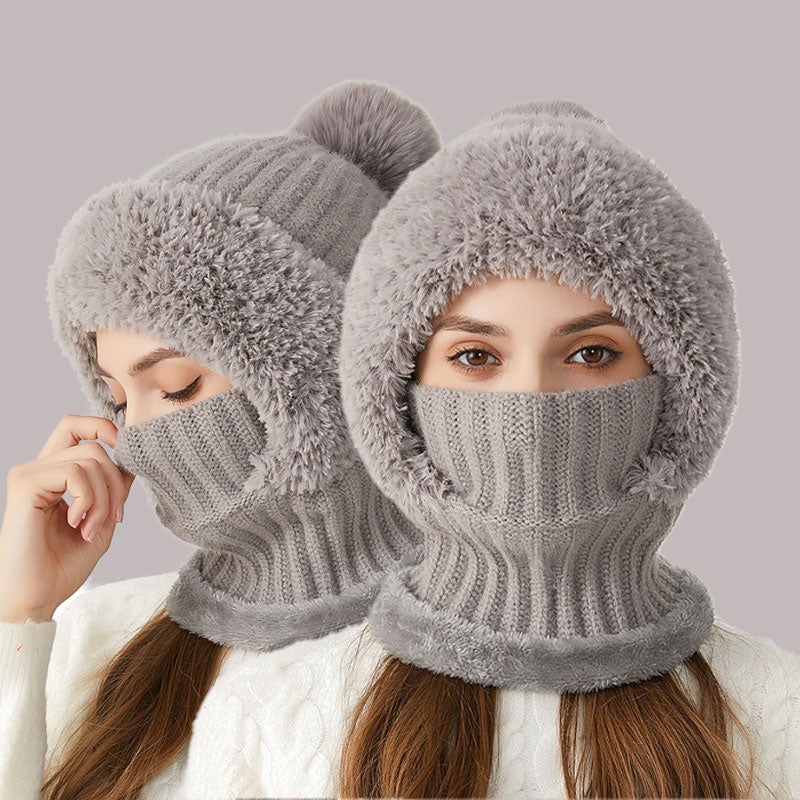 ❄️ 3-i-1 tykk plysj vinterlue🧣
