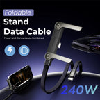 ⚡2-i-1 usynlig ladekabel – 240W hurtigladeledning med innebygd telefonstativ