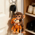 🐒 Monkey Hugging Monkey – Akrylnyckelring