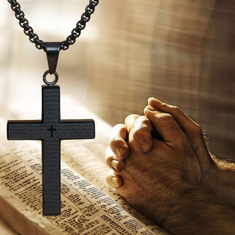 【🔥Kjøp 1 få 1 gratis】🙏Halskjede med kors i form av Herrens bønn
