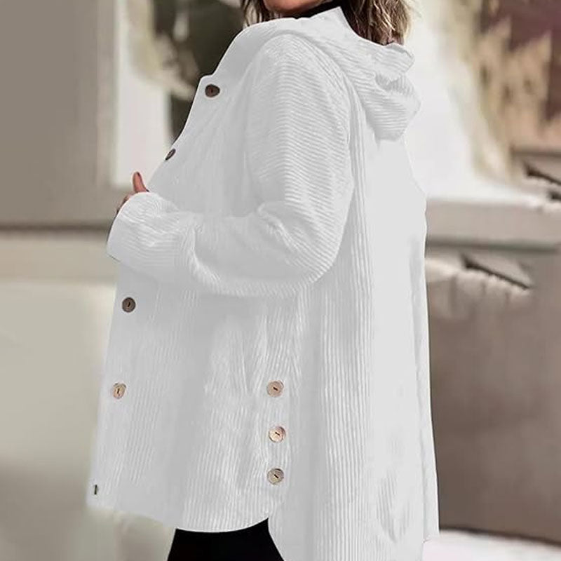 🍂 Avslappet fløyelsjakke med hette for høsten 🧥