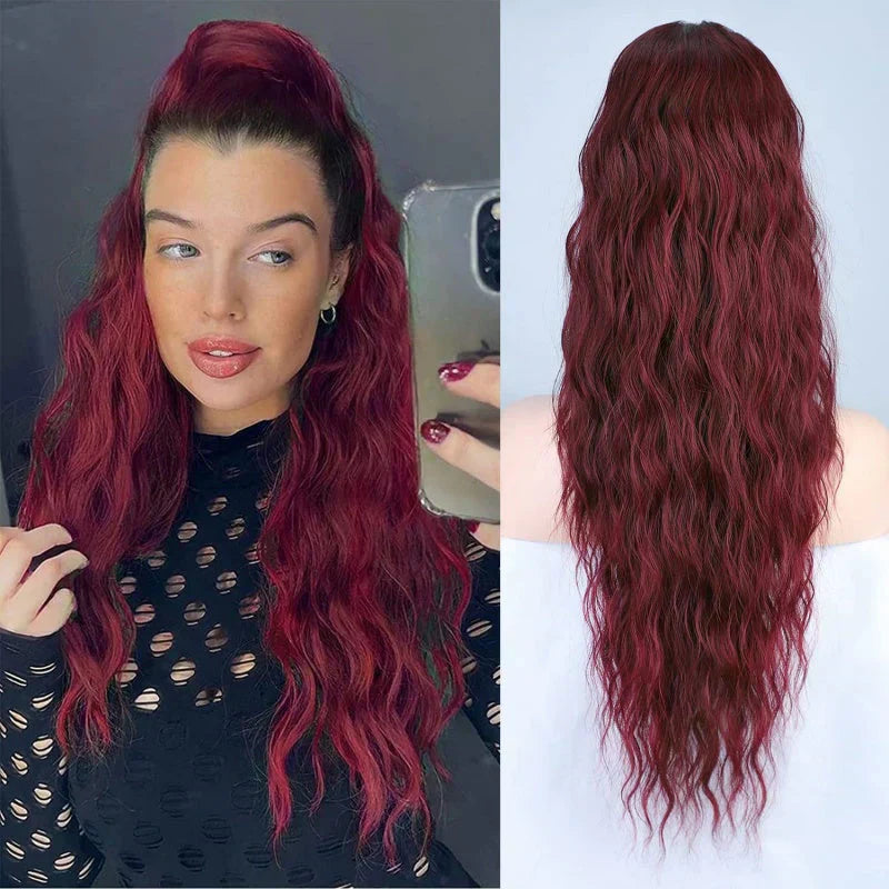 ⏳Begrenset tidsbegrenset 50 % rabatt💥💖45 cm krøllete, bølgete og krusete hårforlengelser med hestehale