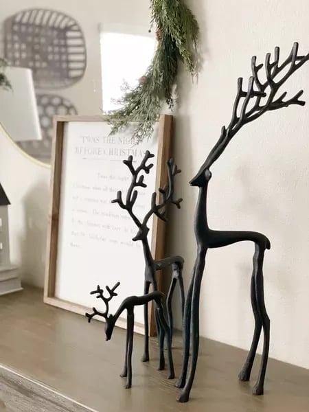 🎅 Julebestselger 🦌 Svart reinsdyrfigur, julepynt