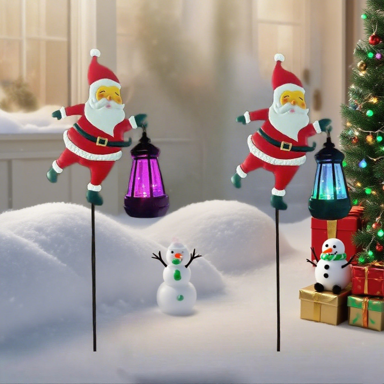 ⏰Solcelledrevet hagelampe i form av julenissen🎅🎄