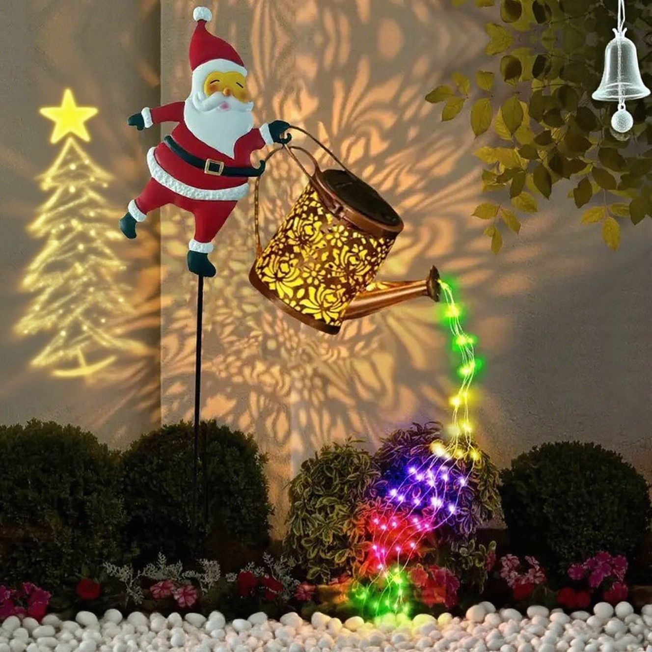 ⏰Solcelledrevet hagelampe i form av julenissen🎅🎄