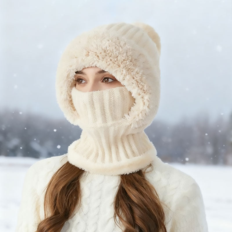 ❄️ 3-i-1 tykk plysj vinterlue🧣