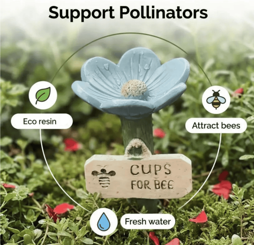 🌸Flower-shaped resin bee watering station🐝💧