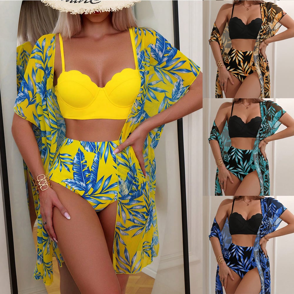 💛💛Bikinisett med lønnebladmønster