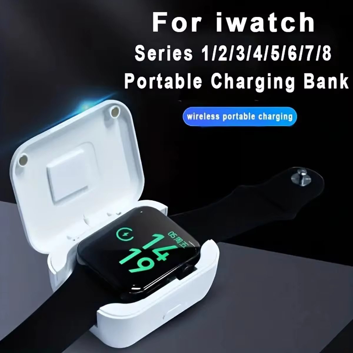 🔥Superdeal! 38 % rabatt! – Bærbar trådløs powerbank for smartklokker