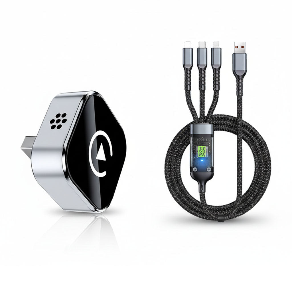 📢📢50 % RABATT!🔥2-i-1 trådløs adapter for iPhone og Android Auto