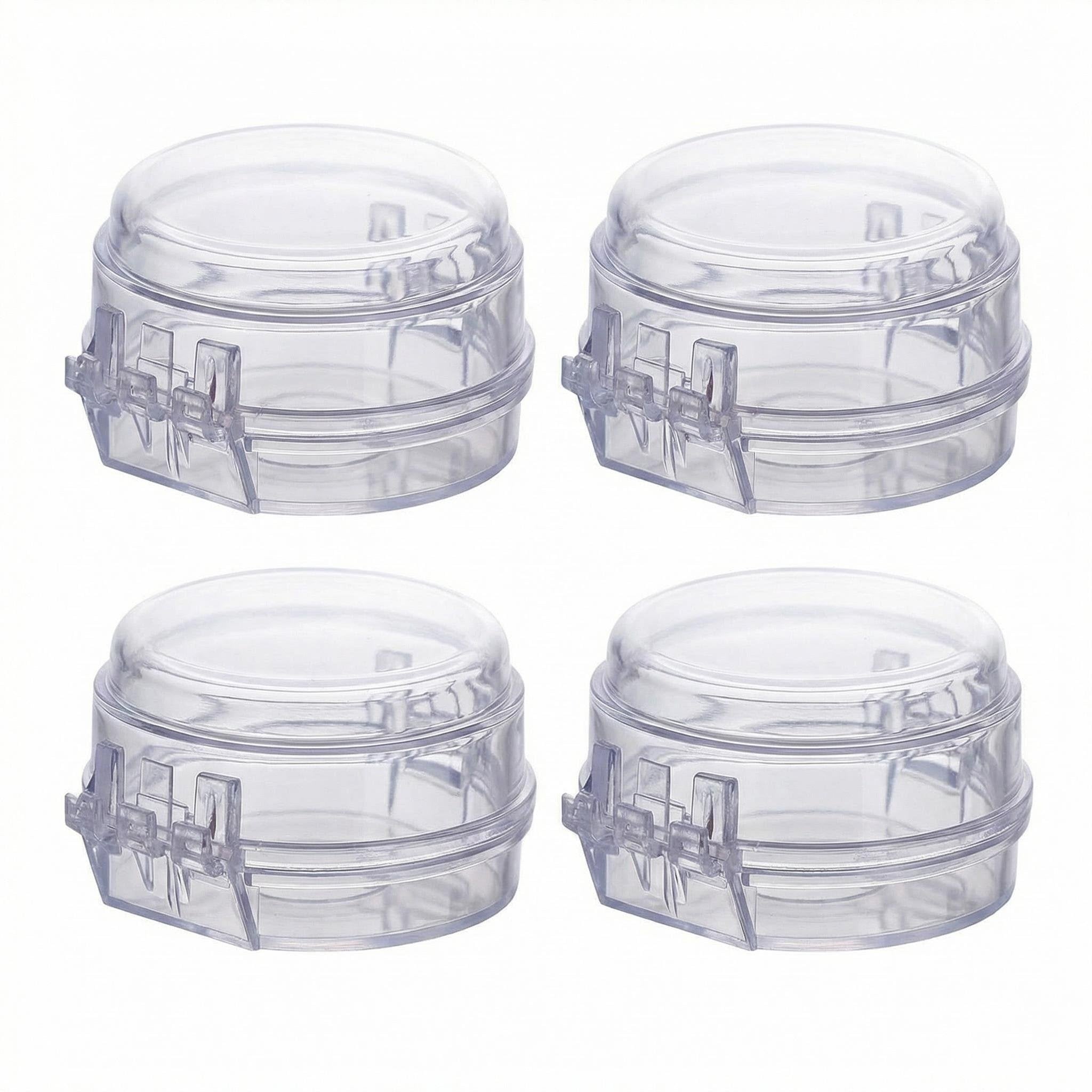 4 PCS Stove Knob Safety Covers – Double-Key Protection for Peace of Mind