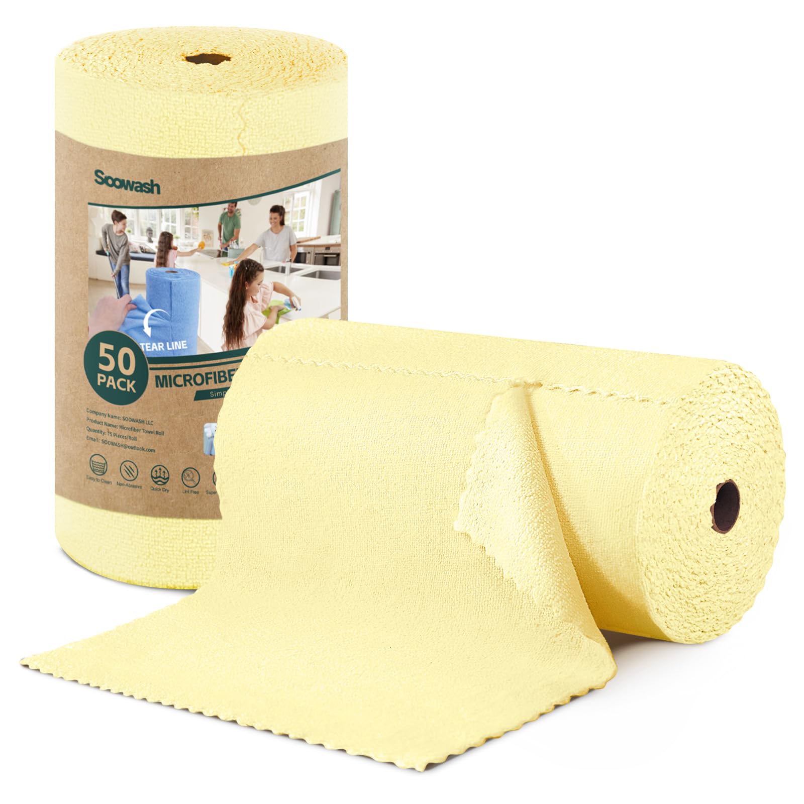 🧼🌀 Mikrofiber Rengjøringskluter Rulle