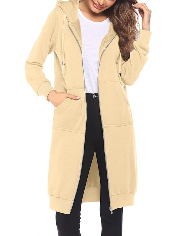 🔥 Dam – avslappnad zip-up fleecehoodie – Köp två, fri frakt