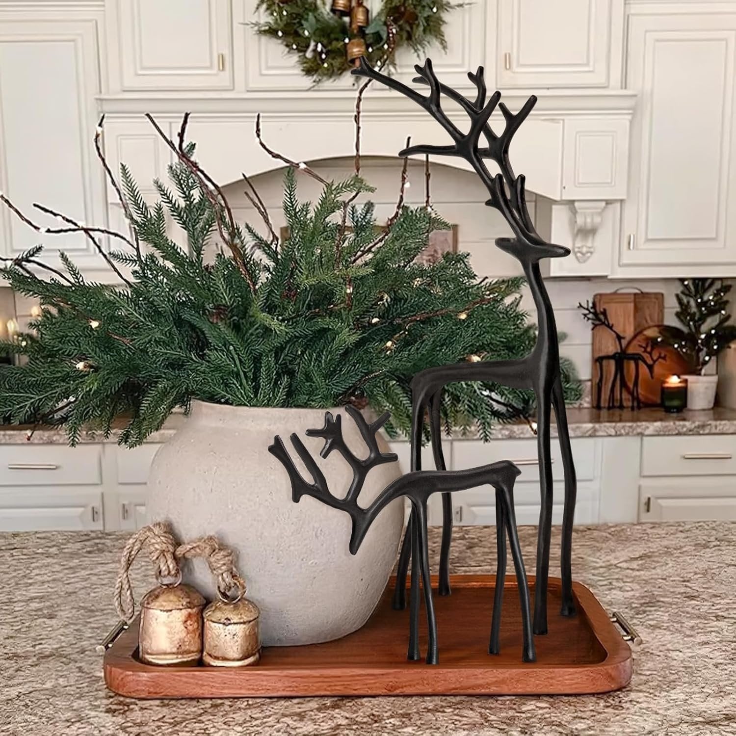 🎅 Julebestselger 🦌 Svart reinsdyrfigur, julepynt