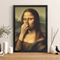 Imitasjon Mona Lisa kunstdekorasjon, morsom vintage toalett humor romdekor