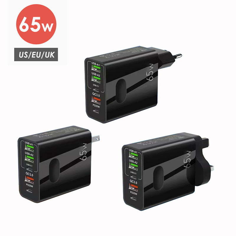 65 W superrask lader – Slipp løs full hastighet for din 3-i-1-kabel