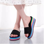 🌈Flip-flops for kvinner med regnbuefargede såler