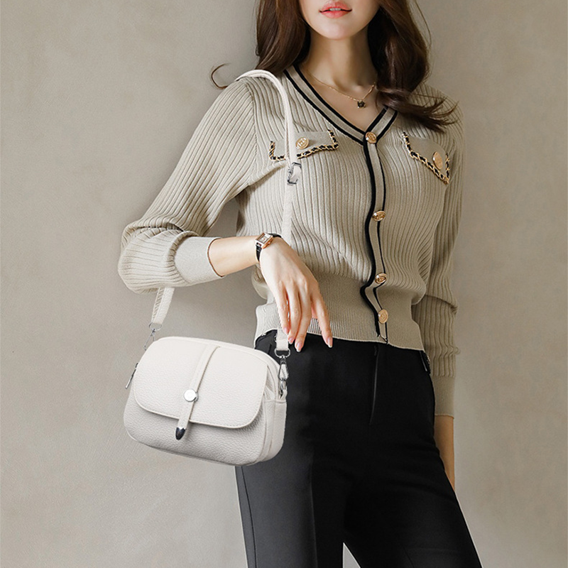 👜Ensfarget lett crossbody-veske for kvinner
