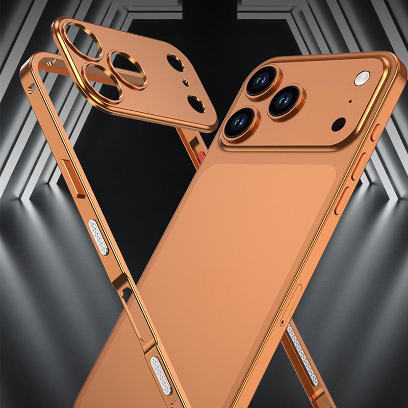 iPhone-deksel med bart metallramme, varmespredningsfunksjon og sjøhestspenne
