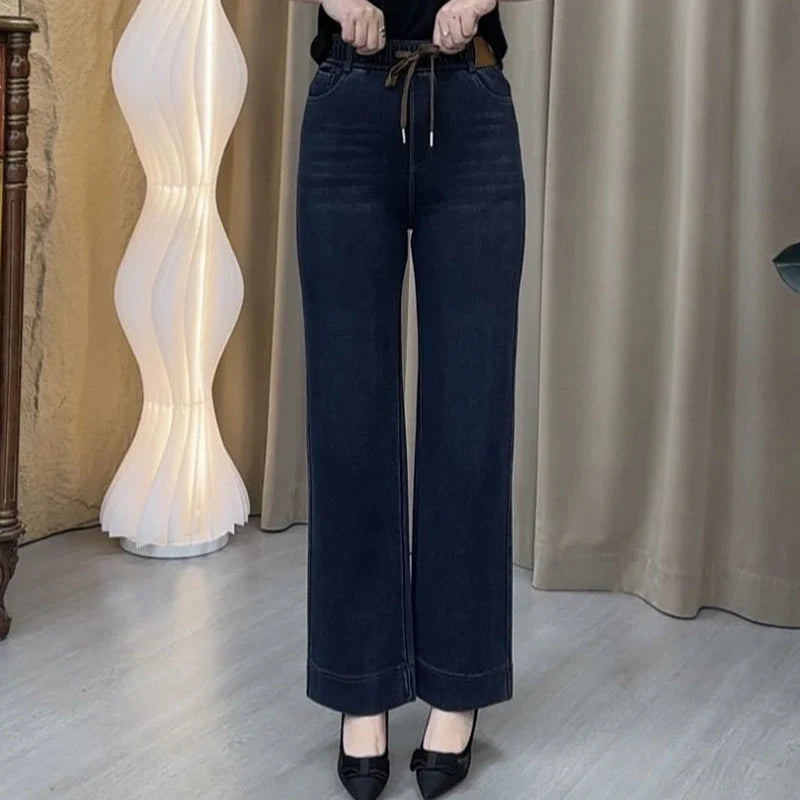 Skinny jeans med rette ben