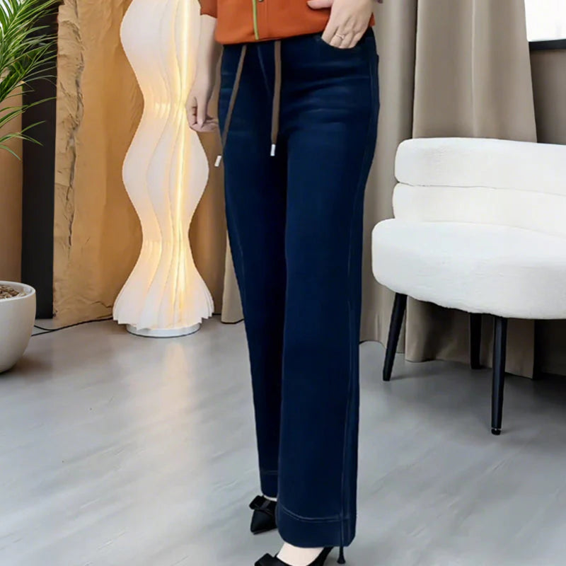 Skinny jeans med rette ben