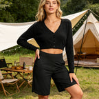 ⚡ 50 % RABATT - TILBUD I BEGRENSET TID! Yogashorts med høy midje og lommer til dame
