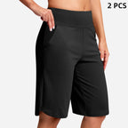 ⚡ 50 % RABATT - TILBUD I BEGRENSET TID! Yogashorts med høy midje og lommer til dame