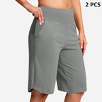 ⚡ 50 % RABATT - TILBUD I BEGRENSET TID! Yogashorts med høy midje og lommer til dame