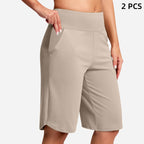 ⚡ 50 % RABATT - TILBUD I BEGRENSET TID! Yogashorts med høy midje og lommer til dame