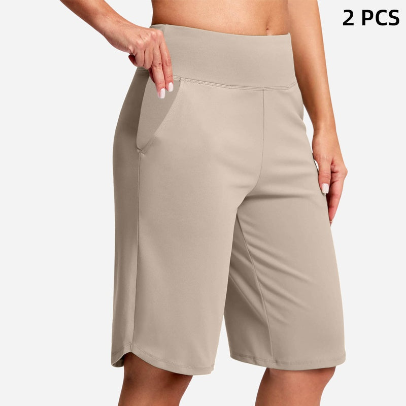⚡ 50 % RABATT - TILBUD I BEGRENSET TID! Yogashorts med høy midje og lommer til dame