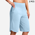 ⚡ 50 % RABATT - TILBUD I BEGRENSET TID! Yogashorts med høy midje og lommer til dame